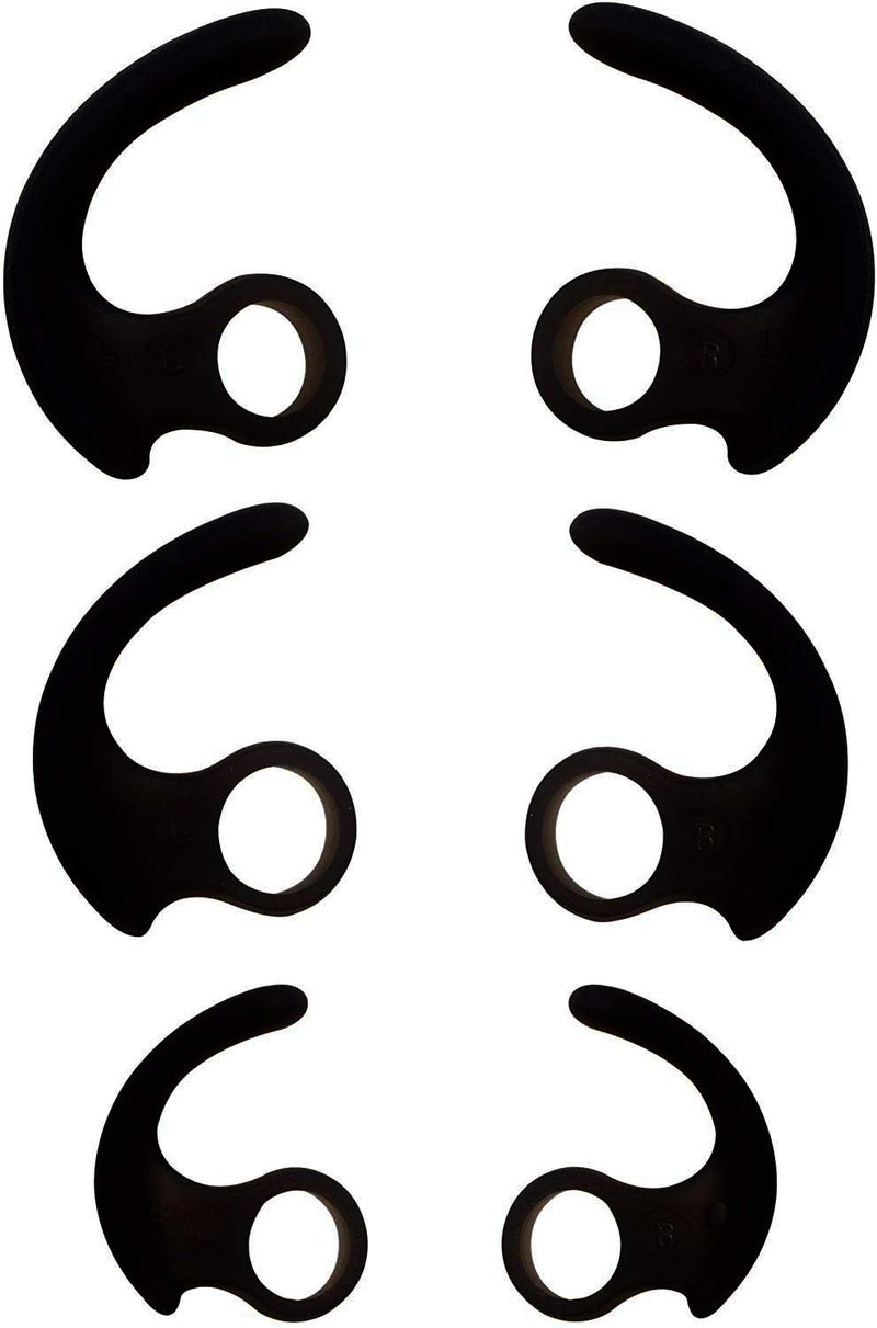 ALXCD Silicone Earhooks for Sony MDR-XB510AS MDR-XB50BS Sports Headphone,SML 3 Pair Replacement Soft Silicone Earbud Hooks, Fit for Sony MDR-XB50BS MDR-XB510AS, Black Hook - Image 1